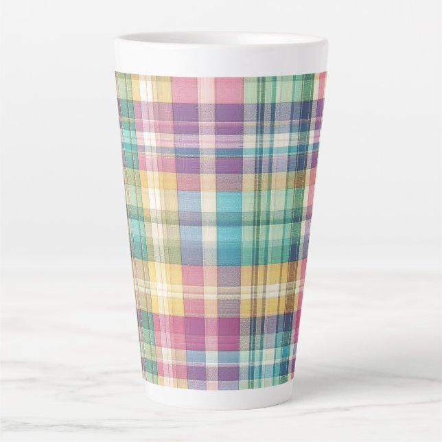 Frühjahr/Osterpaste kariert/Tartan Milchtasse (Vorderseite)