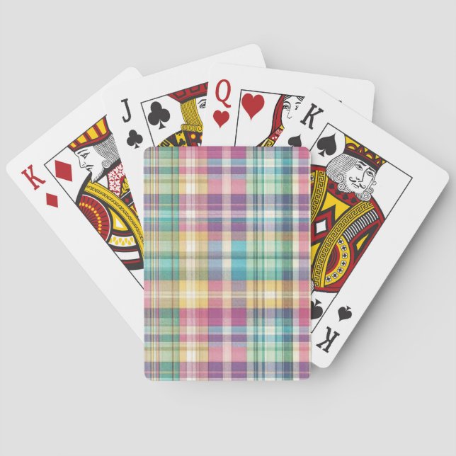 Frühjahr/Osterpaste kariert/Tartan Spielkarten (Rückseite)