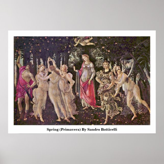 Frühjahr (Primavera) von Sandro Botticelli Poster (Vorne)