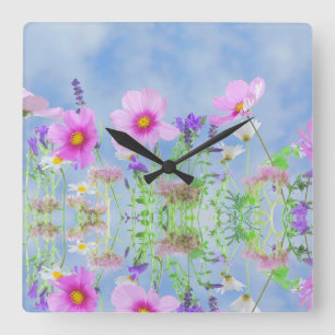 Frühjahr Quadratische Wanduhr