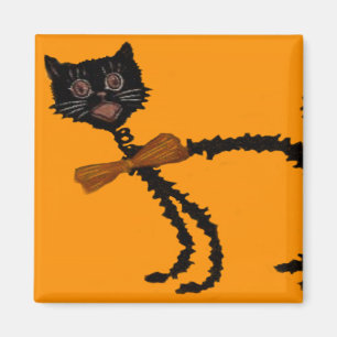 Frühjahr-Schwarze-Katzen-Halloween-Dekoration Magnet