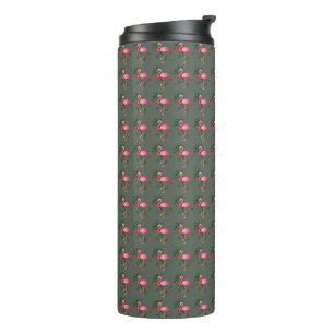 Frühjahr Sommer Blume rosa Flamingo Thermosbecher