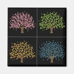 Frühjahr Sommer Herbst Winter Baum Magnet