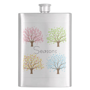 Frühjahr Sommer Herbst Winter Bäume Flasche Flachmann
