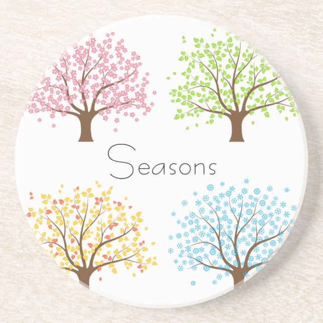 Frühjahr Sommer Herbst Winter Bäume Untersetzer (Vorne)