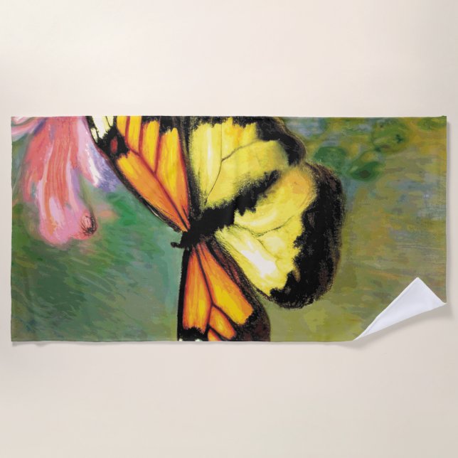 Frühjahr Sommer Schmetterling - Strandhandtuch (Vorderseite)