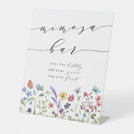 Frühjahr Sommer Wildblume Mimosa Bar Brautparty Sockelschild