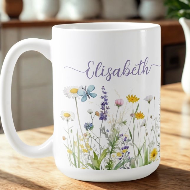 Frühjahr Sommer-Wildblumen Skriptname Tasse (Von Creator hochgeladen)