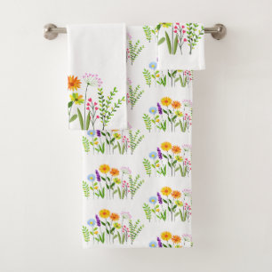 Frühjahr Sommerwilde Blume Badhandtuch Set