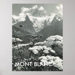 Frühjahr und Schnee, Mont Blanc, Frankreich Poster