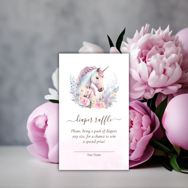 Frühjahr Unicorn Kinderduschmaschine Windelwanne Begleitkarte (diaper raffle!)