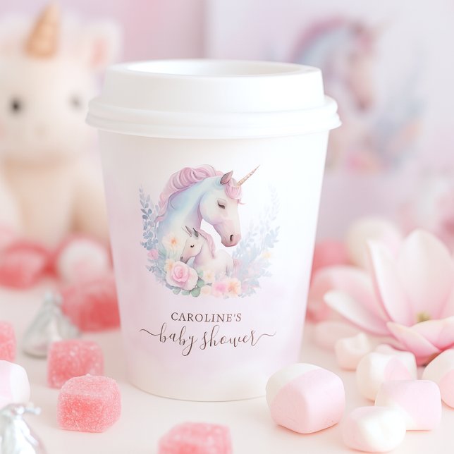 Frühjahr Unicorn Wasserfarbe Kinderdusche Pappbecher (Von Creator hochgeladen)