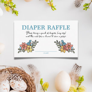 Frühjahr Vögel Windeln Windeln Raffle Baby Dusche Begleitkarte