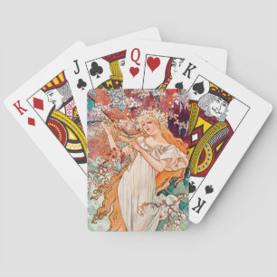 Frühjahr von Alfons Mucha Spielkarten