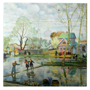 Frühjahr von Boris Kustodiev, Fliese