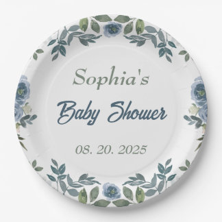 Frühjahr Wasserfarbe Babydusche Pappteller