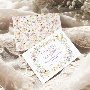 Frühjahr Wildblume Garden Baby Diaper Raffle Begleitkarte