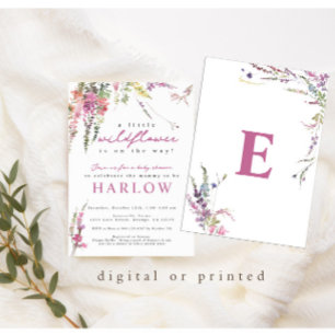 Frühjahr Wildblume Kinderdusche Einladung