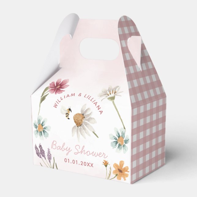 Frühjahr-Wildblume Kinderdusche Gefallen Box Geschenkschachtel (Vorderseite)