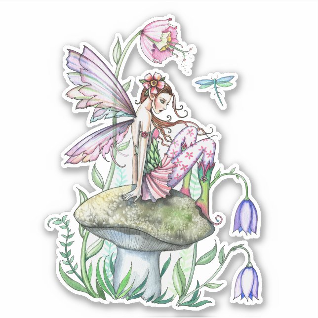 Frühjahr Willkommen Blume Fairy Fantasy Art Aufkleber (Vorderseite)