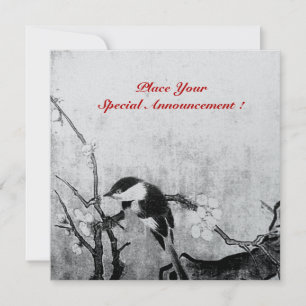 FRÜHJAHRESMONOGRAMM Schwarz-weiß grau Ankündigung