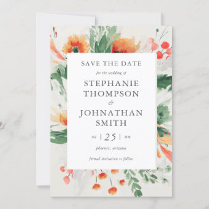 Frühjahrs-Aquarellfarben-Wildblume Hochzeit Sicher Einladung
