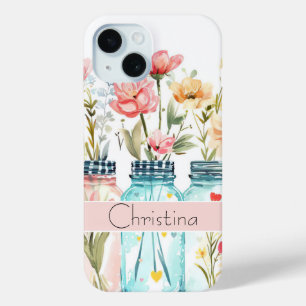Frühjahrs-Blume-Design mit Namen Case-Mate iPhone Hülle