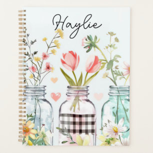 Frühjahrs-Blume-Design mit Namen Planer