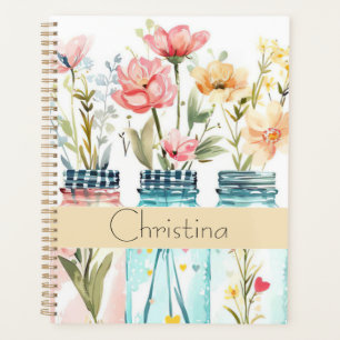 Frühjahrs-Blume-Design mit Namen Planer