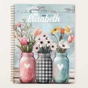 Frühjahrs-Blume-Design mit Namen Planer