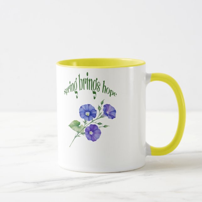 Frühjahrs-Blume-Tasse - Design "Spring Brings Hope Tasse (Rechts)