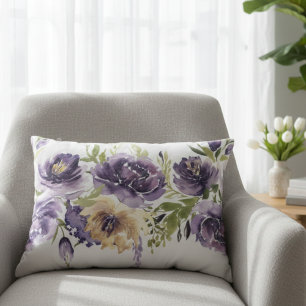 Frühjahrs-Blumen-Kissen in Lila Dekokissen