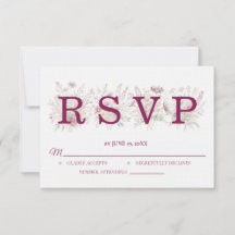 Frühjahrs-Blumen-Wein-Hochzeit-RSVP-Karte