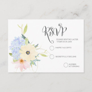 Frühjahrs-Blumenkraut-Hochzeitskarten RSVP Karte