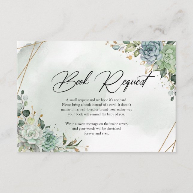 Frühjahrs-Grüne Sukkulationen Eukalyptus-Buchanfra Begleitkarte (Vorderseite)