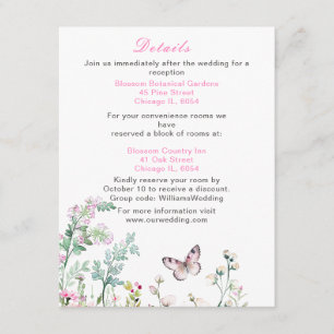 Frühjahrs-Grünen-Schmetterling-Hochzeit Begleitkarte