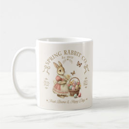 Frühjahrs-Hasen-Co Vintage-Häschen-Blumen-Kunst Kaffeetasse
