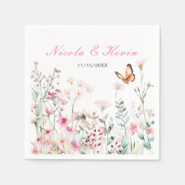 Frühjahrs-Hochzeit in Pink-Schmetterling Serviette