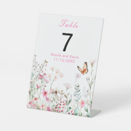 Frühjahrs-Hochzeit in Pink-Schmetterling Sockelschild