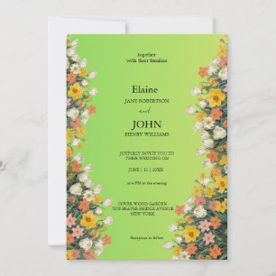 Frühjahrs-Hochzeitseinladung mit Blumenmotiv Einladung