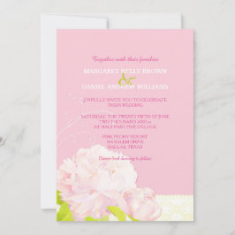 Frühjahrs-Rosa-Blush-Peony-Hochzeit Einladung