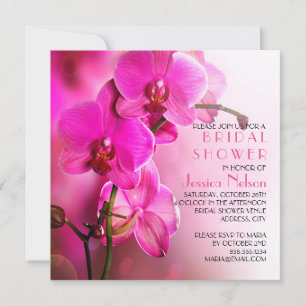 Frühjahrs-Rosa-Orchideen-Brautparty Einladung