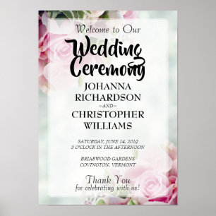 Frühjahrs-Rosenblüten & Peonies Begrüßung Poster