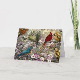 Frühjahrs-Treffen: Bunte Singvögel Geschenke für V Karte