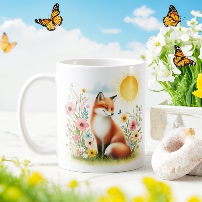 Frühjahrs-Wasserfarbenfox - Kid-Tasse Kaffeetasse (Von Creator hochgeladen)