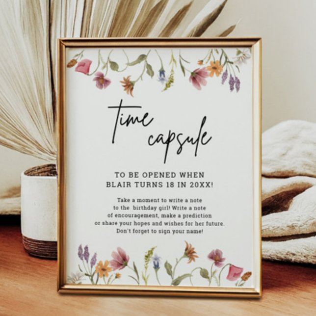 Frühjahrs-Wildblume Geburtstag Zeitkapsel Zeichen Poster (Von Creator hochgeladen)