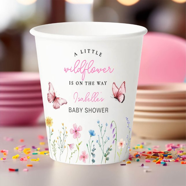 Frühjahrs-Wildblume Girl-Babydusche Papiertüten Pappbecher (Von Creator hochgeladen)