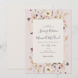 Frühjahrs-Wildblume-Rahmen Lässige Hochzeit Einladung