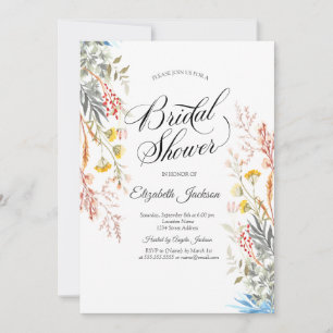 Frühjahrs-Wildblume Wiese-Dried-Brautparty Einladung