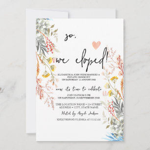 Frühjahrs-Wildblume Wiese-Driving Elopement Einladung